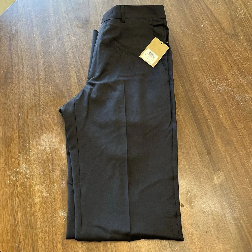 Santorelli Luxury Serge Dress Pants Men's 32 Black Straight Leg Formal NWT